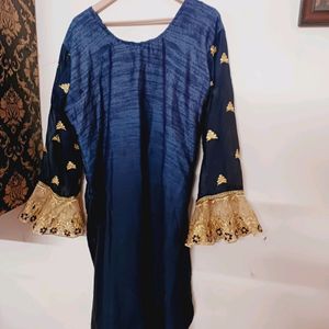 Partywear Suit With Embellished Kurta And Dupatta