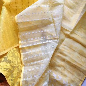 HALDI JAMDANI SAREE- NEW WITHOUT TAG