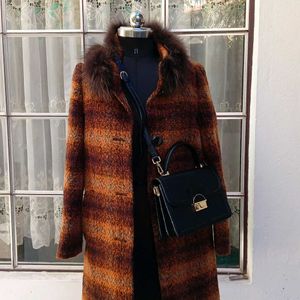 Woolen Coat With Fur Collar