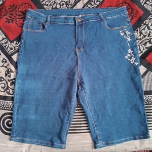 Navy Blue Denim Shorts