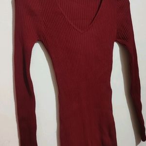 Maroon Winter Dress For Girl Or Woman 28- 30 Bust