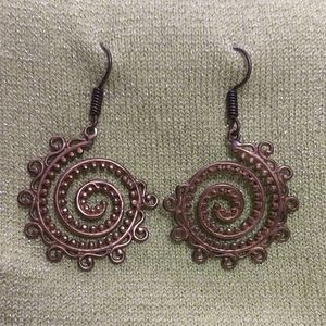 Golden oxidised earrings