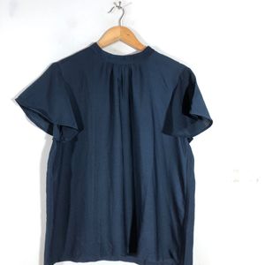 Navy Blue Printed A-Line Top(Women’s)