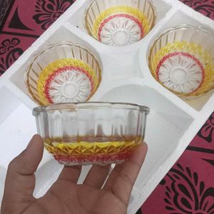 4 colouful glass bowl