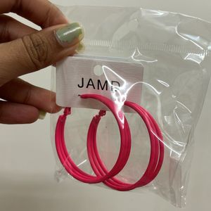 Hot Pink Triple Big Hoop Earrings