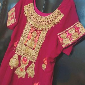 Rose Rani Plazo Suit With Dupatta For 46 Bust