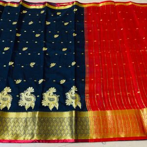 kathpadar saree with stitched blouse