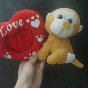 Soft toy cute monkey with photo holder