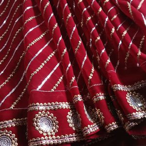 Georgette Saree With Beautiful Sequence Work