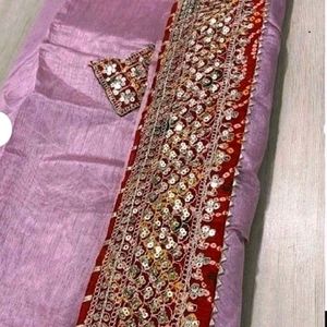 New Zari Border Cotton Silk Saree With Blouse Piec