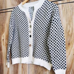 Black & White Cardigan Size-38