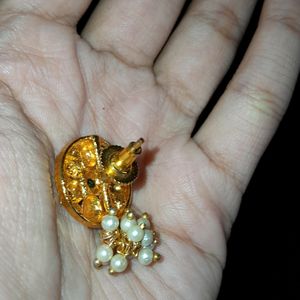 Golden Finish Temple Earring