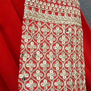 New Latest Heavy Fox Georgette Red Anarkali