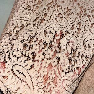 Beige Bodycon Lace Dress From Code