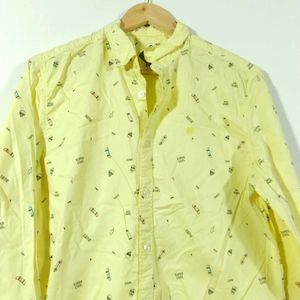 Yellow Designer Cotton Shirt