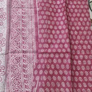 Polo Pink Cotton Silk Saree With Blouse 6 Meters