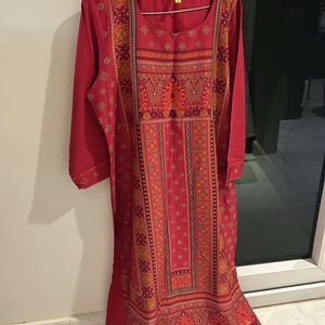 Red Ahika Kurta