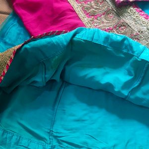 Pink Blue Lehenga Choli