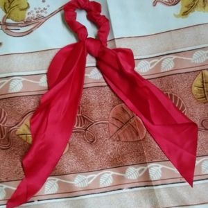 Red Hair Scarf Scrunchie Unused