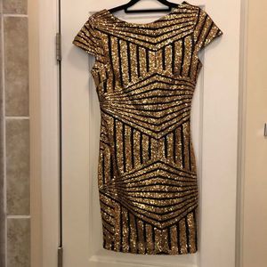 Gold Sequence Short Dress