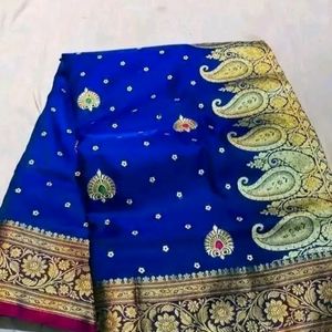 Satin Silk Saree_wedding Wear_festive Wear