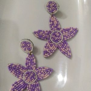 Cute Big Lavender Sunflower Earings