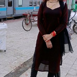 Wine Black Kurti