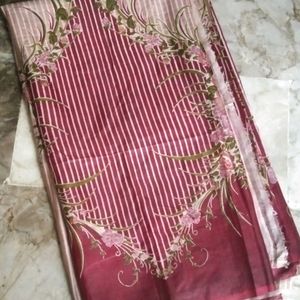 floral printed soft silk saree attached फॉल