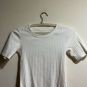 Off White Ribbed Top