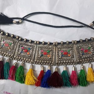 New Oxidised Choker Necklace Multicolor With Mina