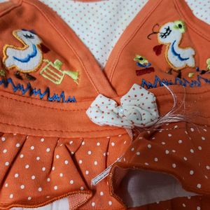 Orange Dress For Newborn Girl Baby