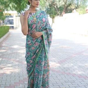 Beautiful Chanderi Cotton Silk Saree