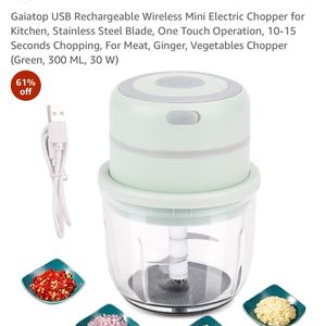 USB Rechargeable Wireless Mini Electric Chopper