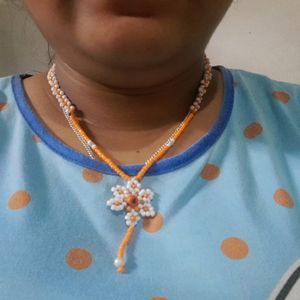 Orange&white Necklace