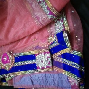 Net Saree With Attached Blouse