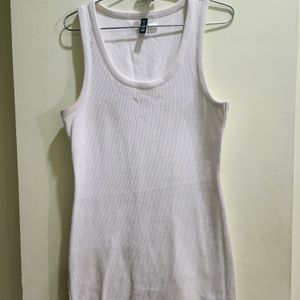 H&M White Bodycone Dress