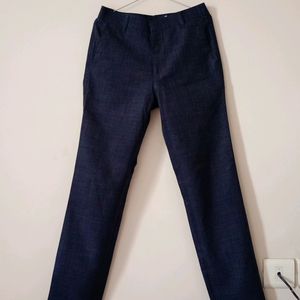 Blue Formal Straight Pant