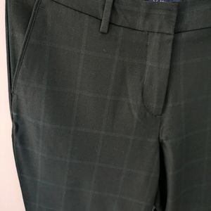 Allen Solly | Checked Formal Pants | Dark Green