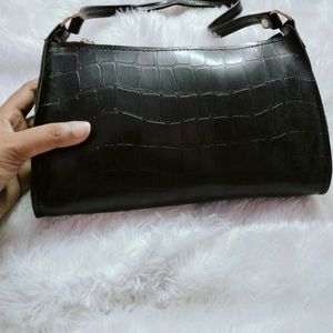 Black Baguette Bag