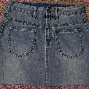 Denim Mini Skirt From Savana