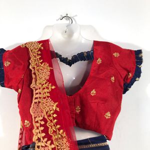 Navy Blue&Red Ethnic Set(Girl’s)