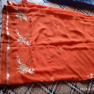 Embroidered With Stone Work Saree