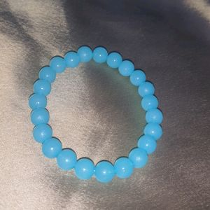 Plastic Blue Bead Bracelet