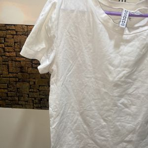 h&m white fitted tshirt