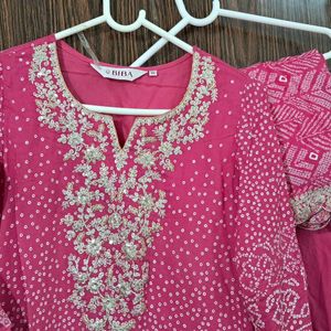 Biba Festive Kurta With Plazzo And Duppatta