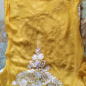 YELLOW BRANDED KURTA