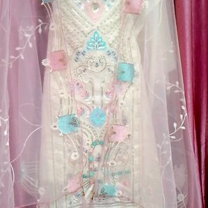 Pakistani Embroidered Fancy Dress Material