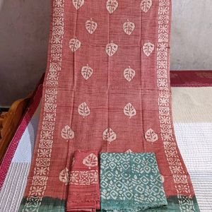 Khadi Silk Batik Dress Material