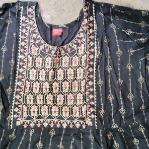 Golden Printed Anarkali Kurti