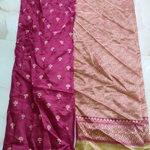 😍New Beautiful Pink Saree😍